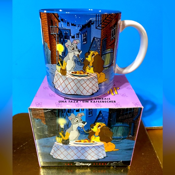 WALT DISNEY’S LADY AND THE TRAMP 90’s DISNEY STORE EXCLUSIVE CERAMIC MUG JAPAN - Picture 1 of 16